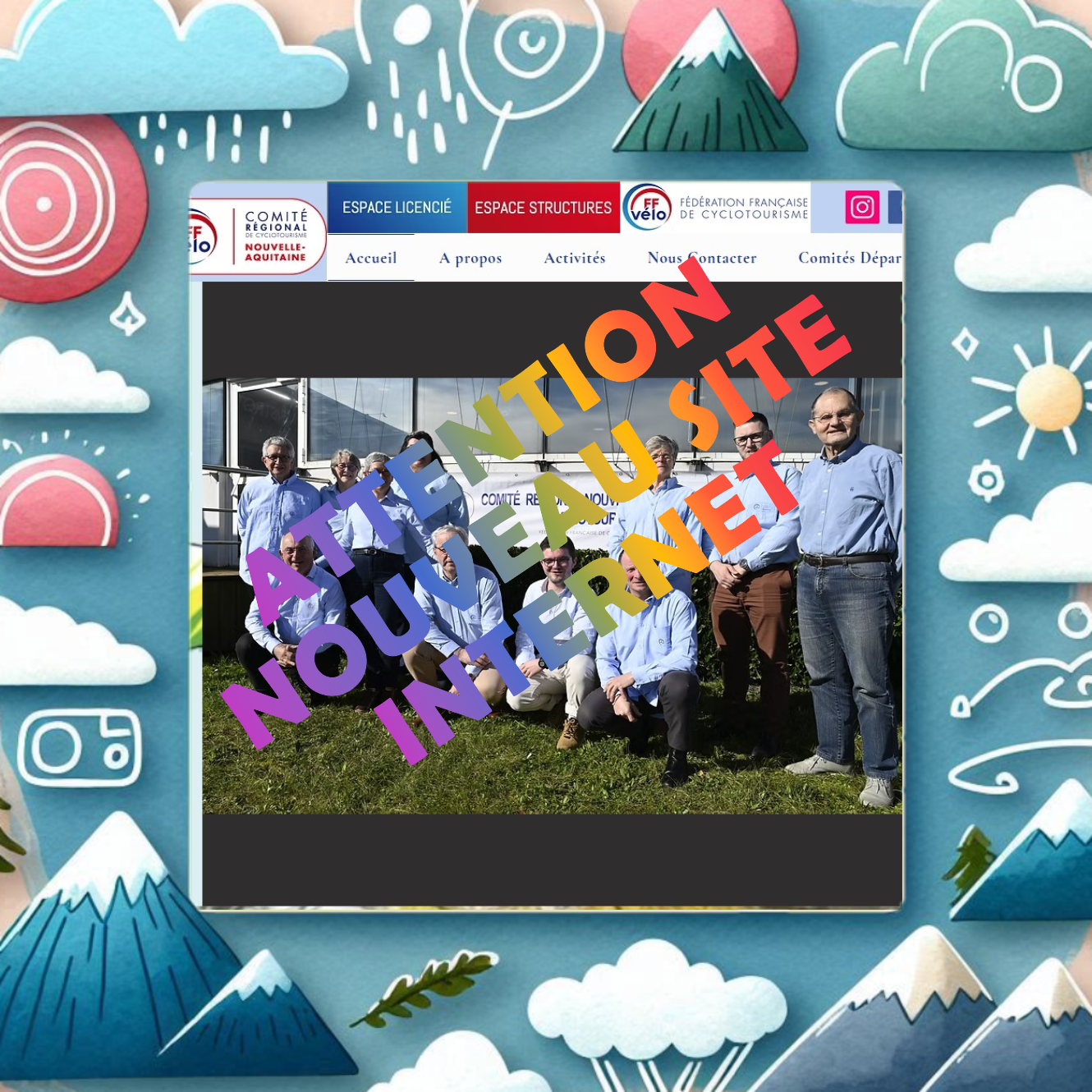 NOUVEAU SITE INTERNET POUR LE COMITE REGIONAL NOUVELLE AQUITAINE  DE CYCLOTOURISME 